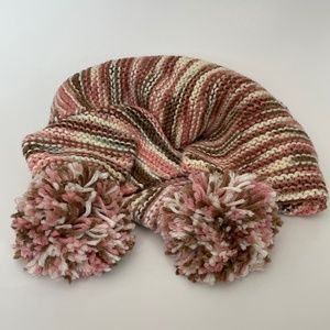 Knitted  Scarf with Pompoms